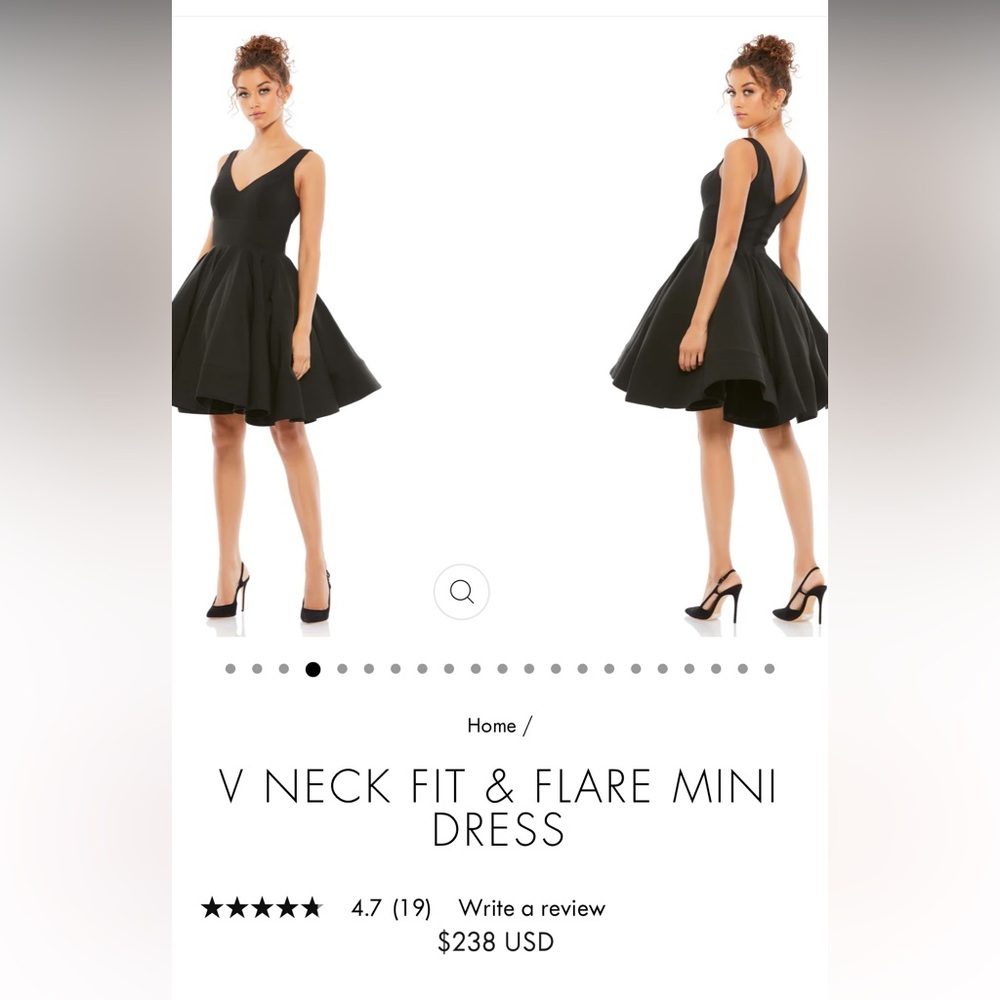 V NECK FIT & FLARE MINI DRESS
